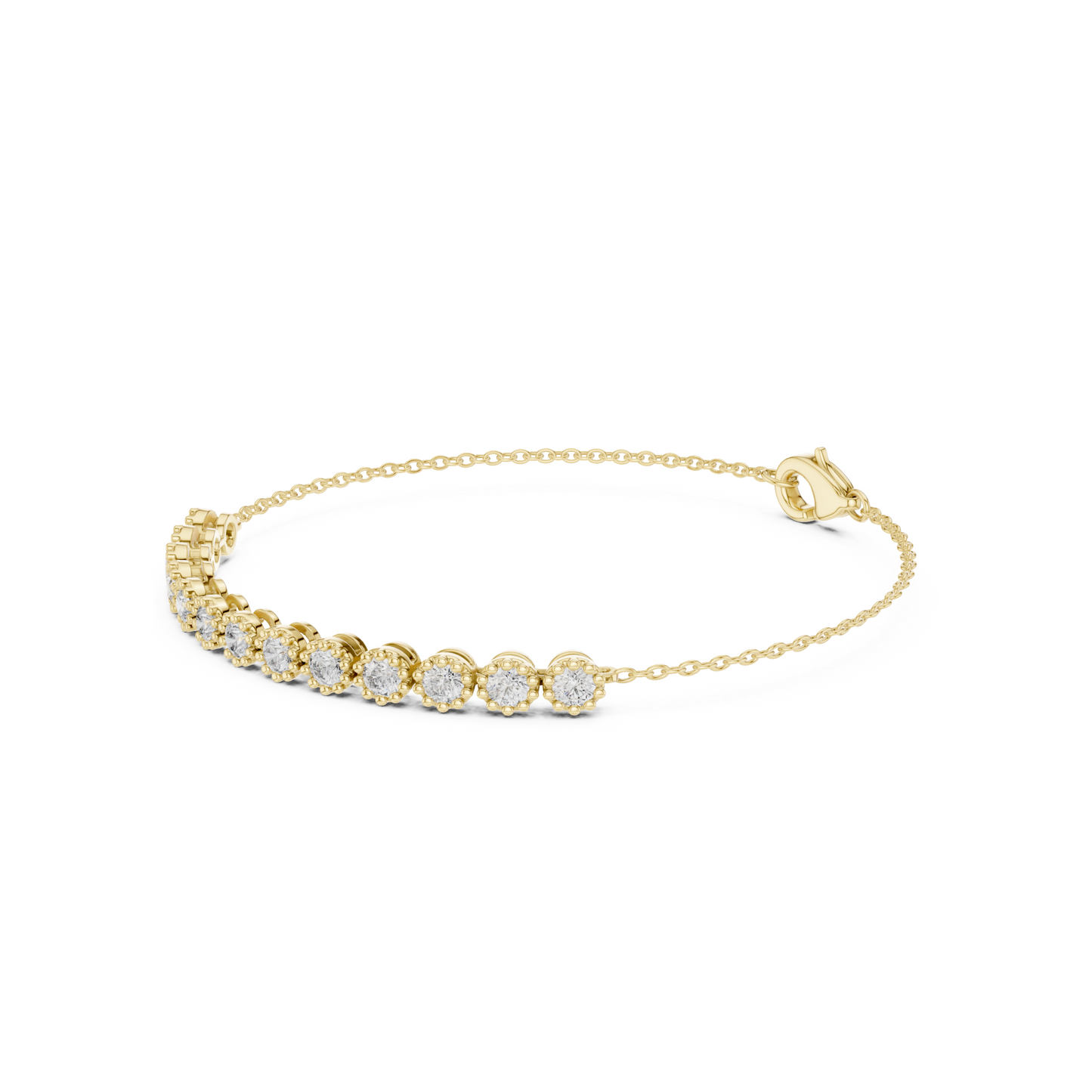 Office Chic Round Lab Diamond Tennis Chain Bracelet – Pocket-Friendly Luxury for Working Women