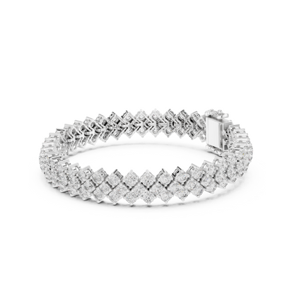 Iconic Prismatic Double Row Lab Diamond Festive Wear Tennis Bracelet for Women