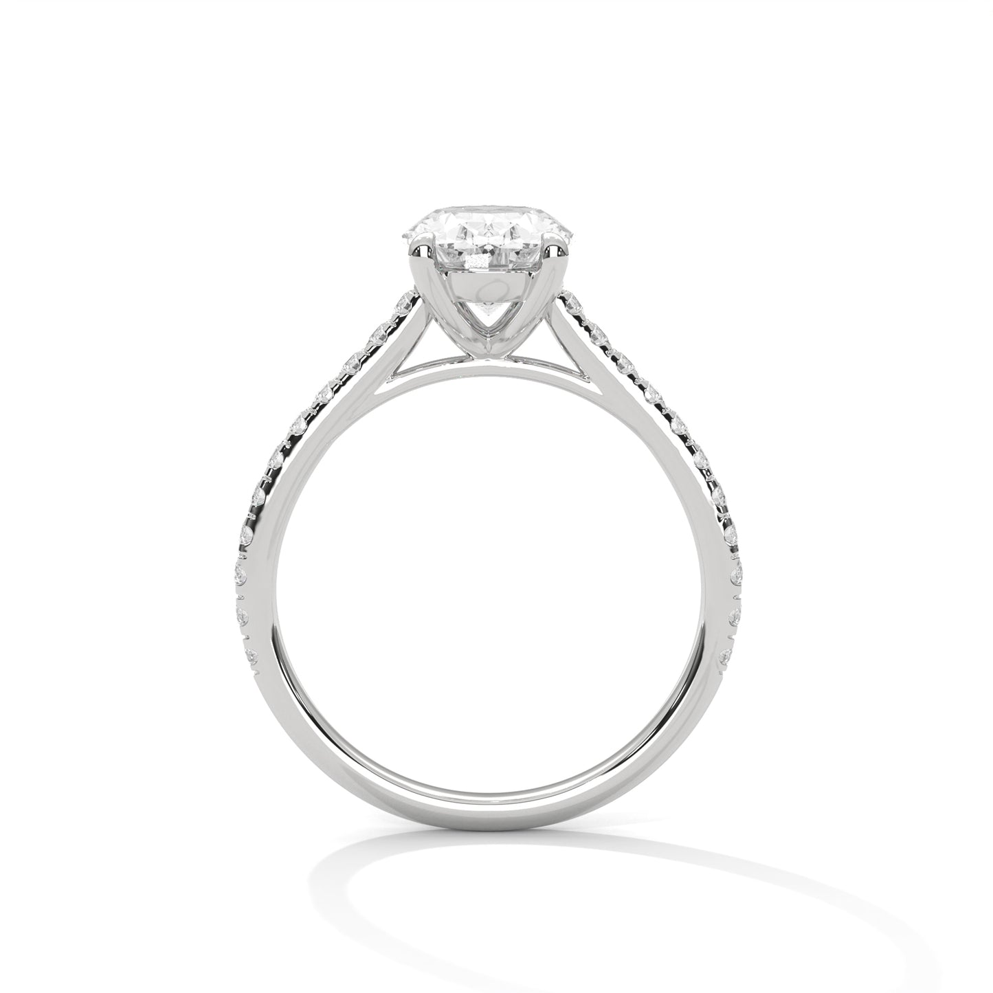 2 Carat Oval Shape Sparkling Lab Diamond Engagement Ring For Women