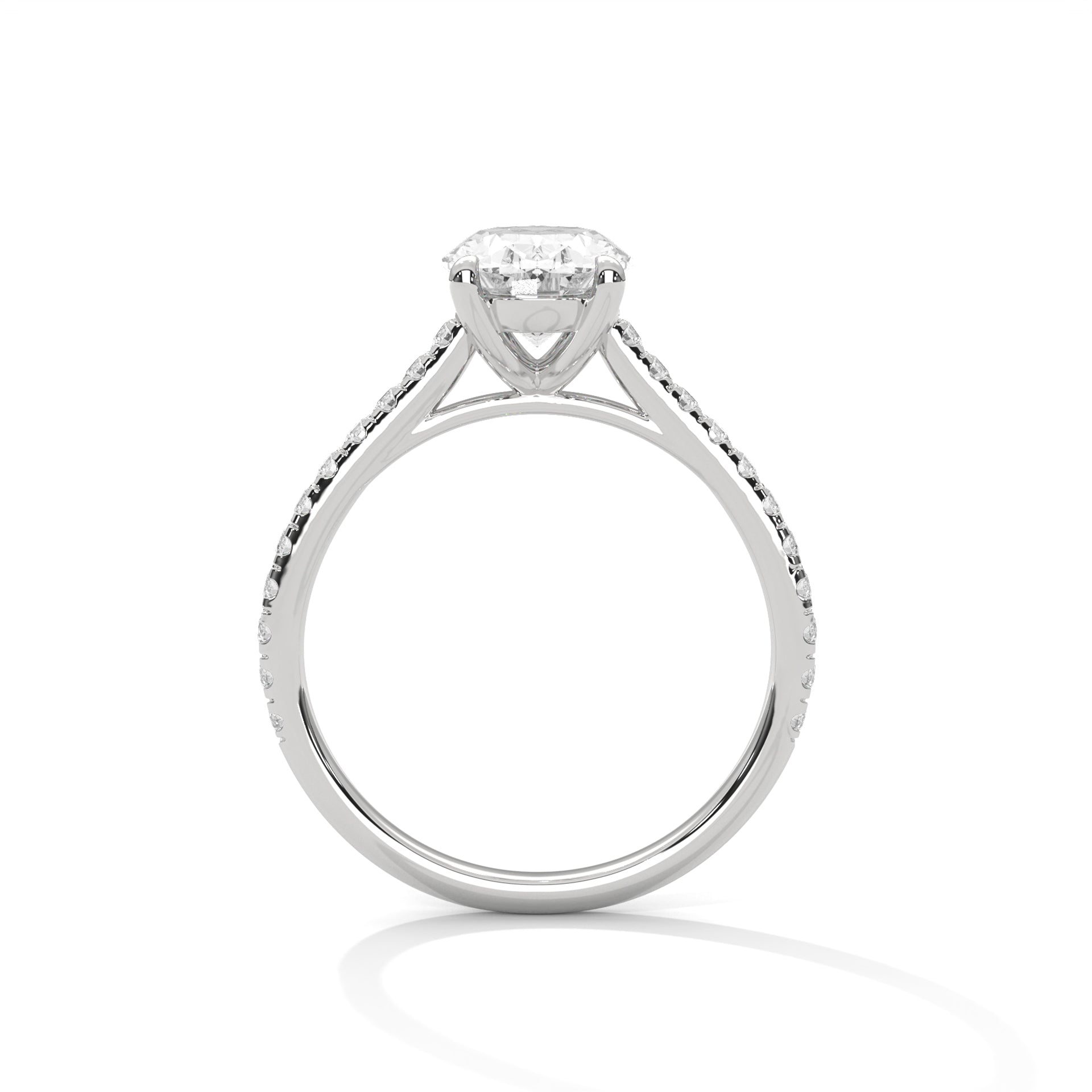 2 Carat Oval Shape Sparkling Lab Diamond Engagement Ring For Women
