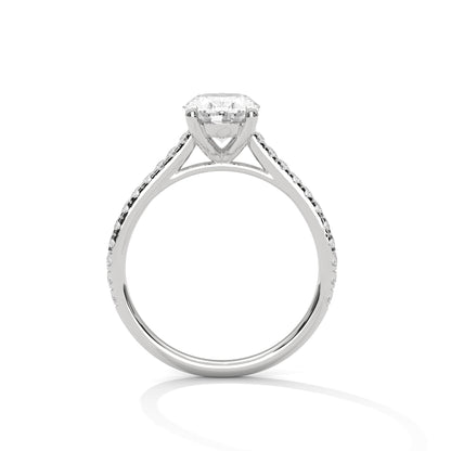 2 Carat Oval Shape Sparkling Lab Diamond Engagement Ring For Women