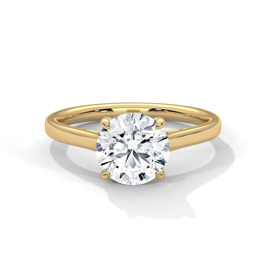 Solitaire 2 Carat Round Lab Diamond Engagement Ring
