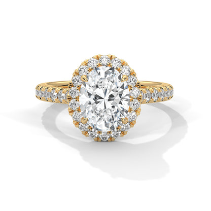 2 Carat Solitaire Oval Shape Lab Diamond Wedding Ring