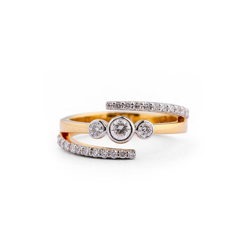 Layered Wrap Lab-Grown Diamond Ring - front view