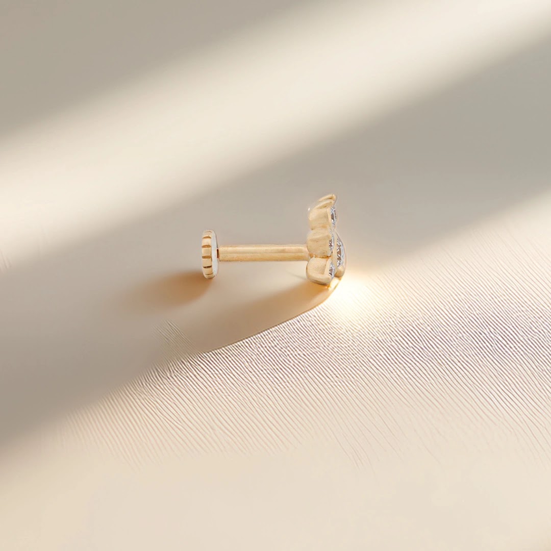 0.12 Ct Round Lab-Grown Diamond Nose pin — view 2