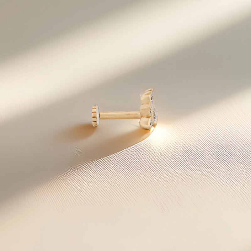 0.12 Ct Round Lab-Grown Diamond Nose pin — view 2
