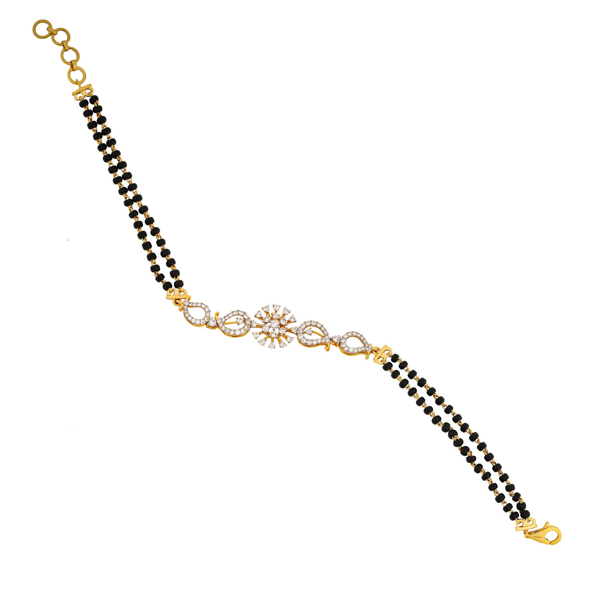 0.74 Carat Lab-Grown Diamond Mangalsutra with Black Beads for Women - view 1