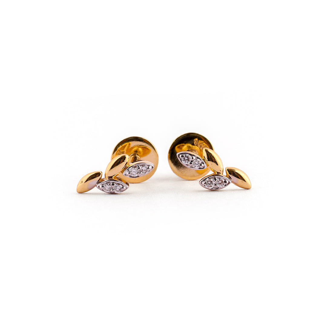 Ivella Vine Sculpted Leaf Diamond Ear Climber Earrings – view 3