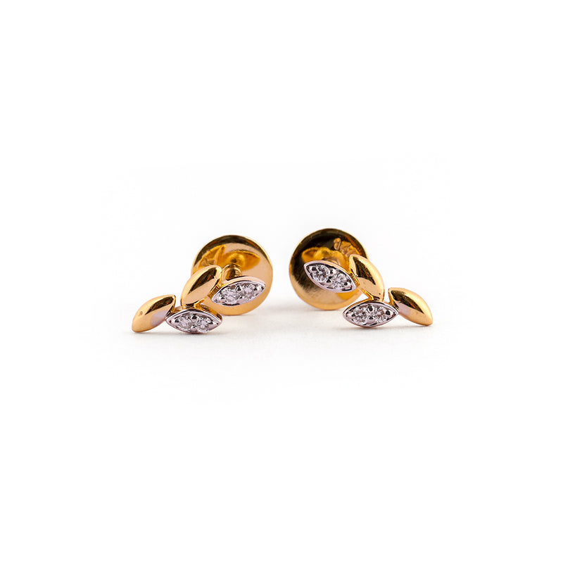Ivella Vine Sculpted Leaf Diamond Ear Climber Earrings – view 3