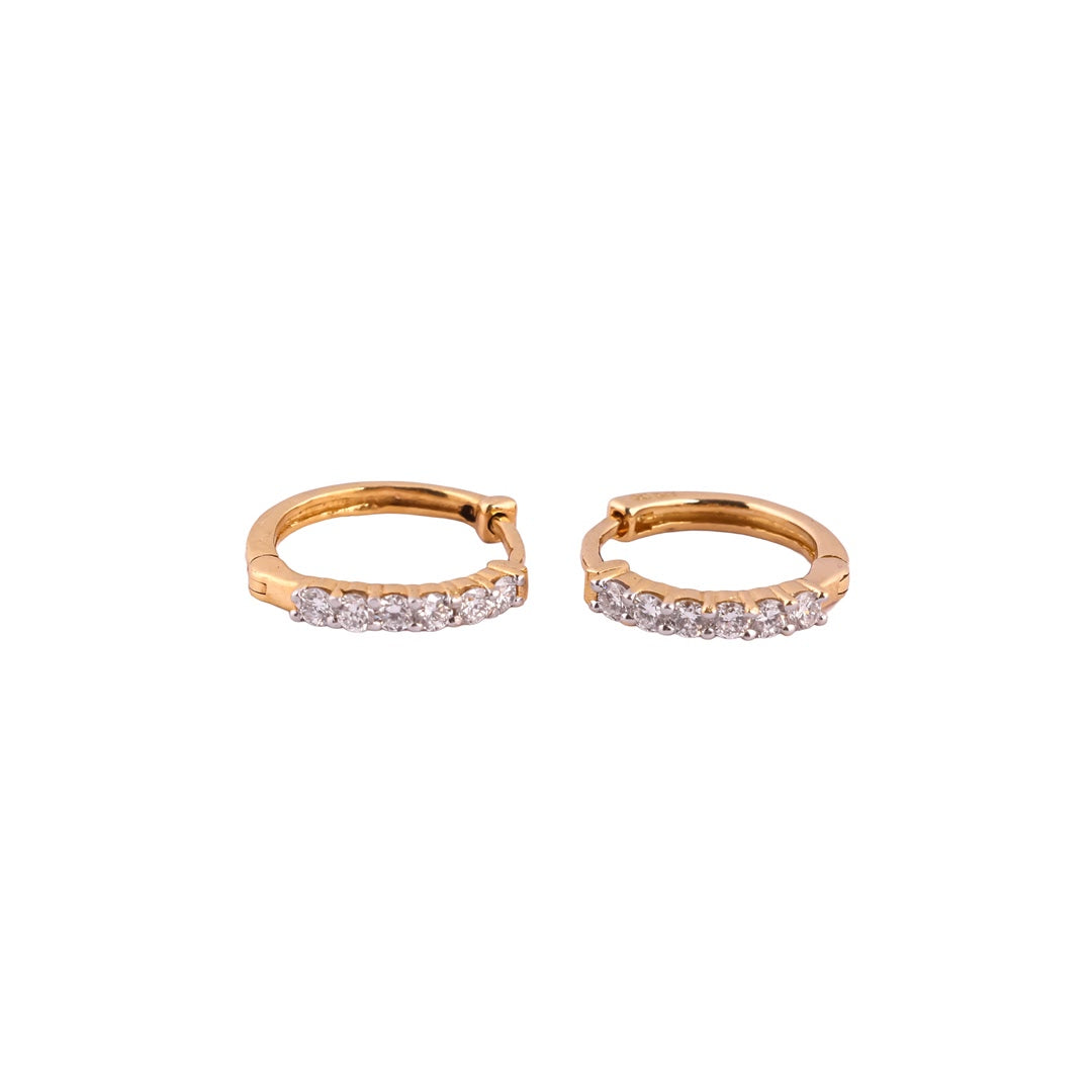 Sera Lumière Petite Linear Diamond Huggie Earrings – view 4