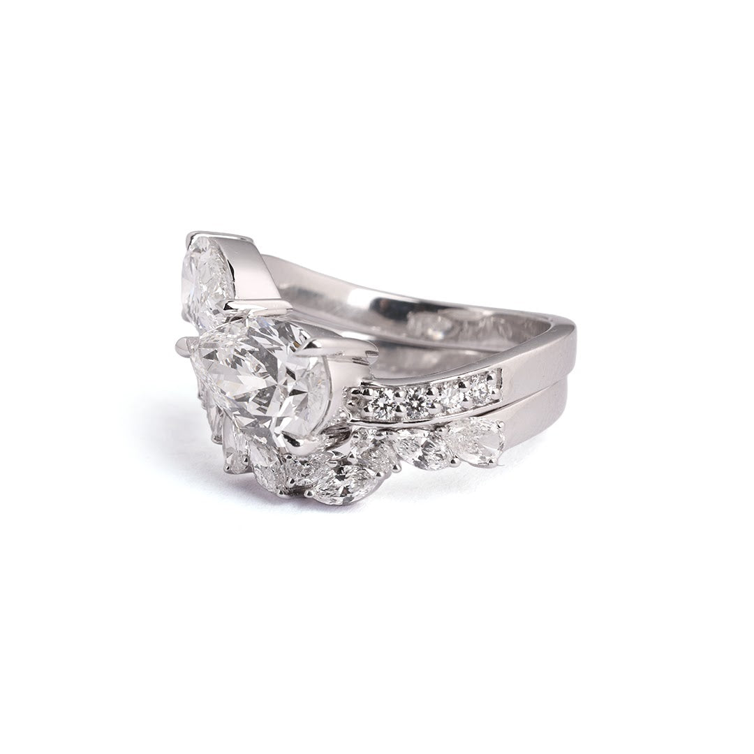 Multi-Shape Bypass Lab-Grown Diamond Ring - detail view