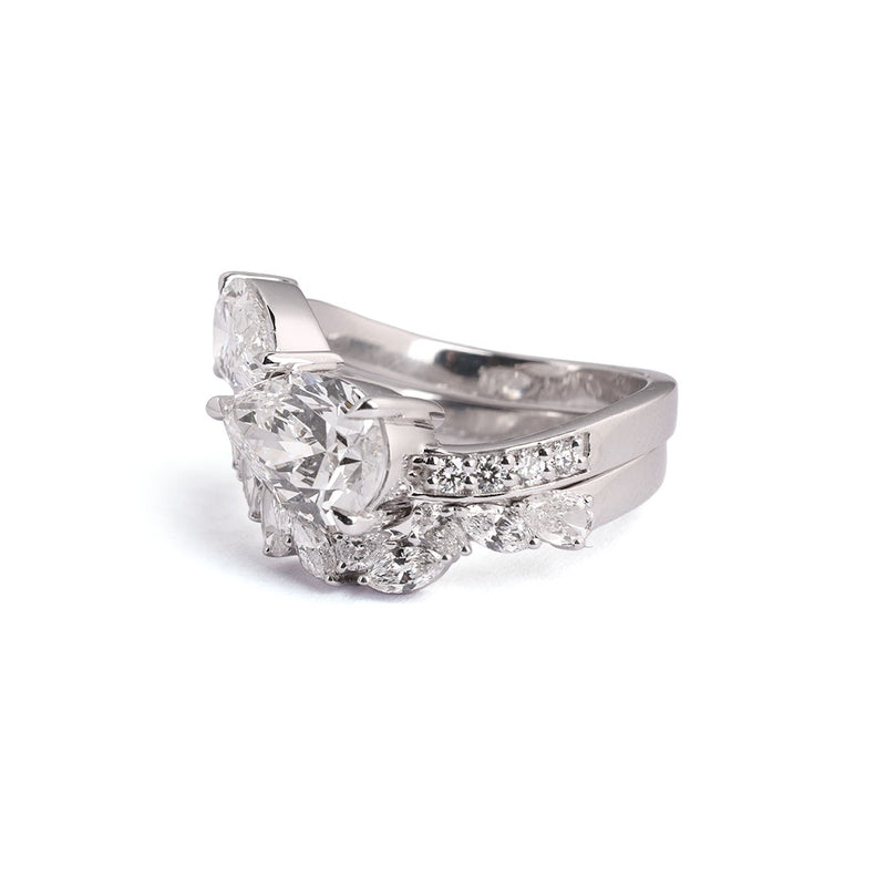 Multi-Shape Bypass Lab-Grown Diamond Ring - detail view
