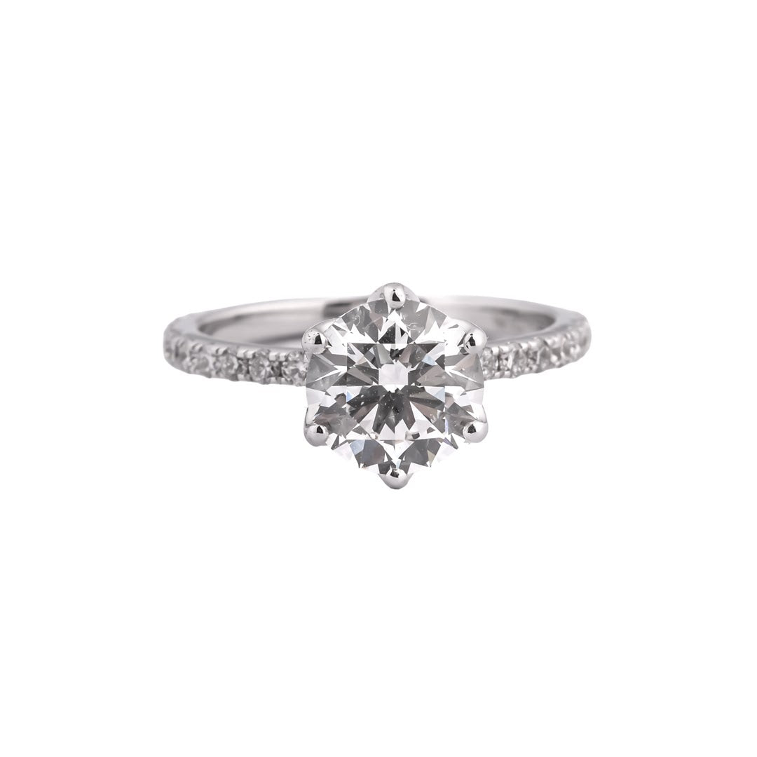 Lucent Round Pavé Solitaire Ring — view 1