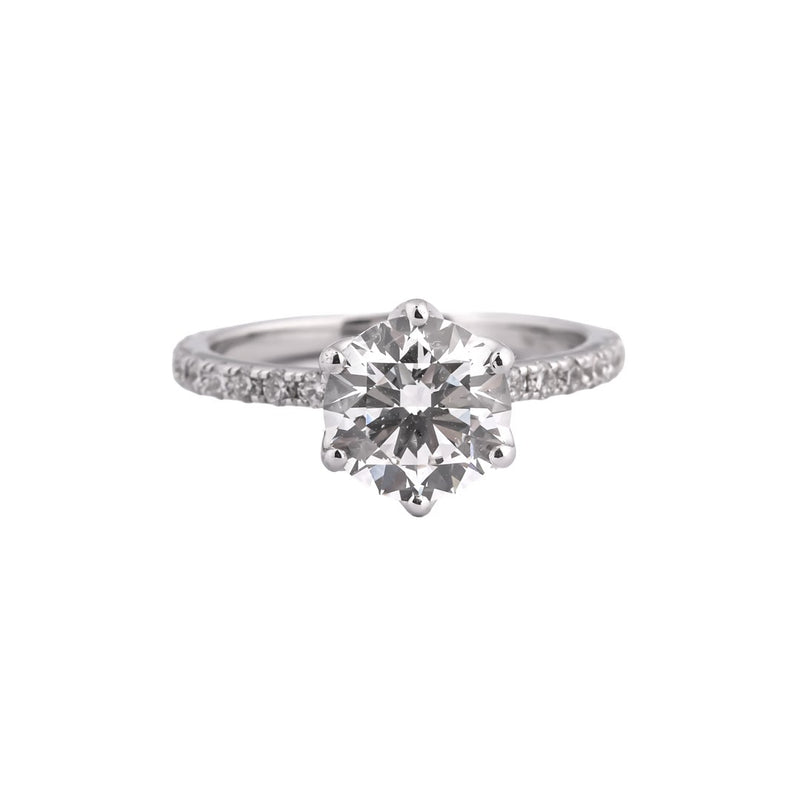 Lucent Round Pavé Solitaire Ring — view 1