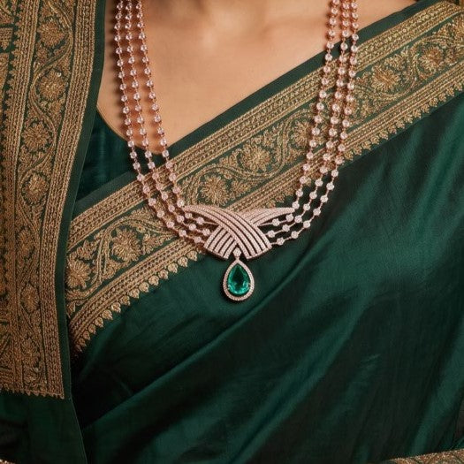 12.44 Carat Lab-Grown Diamond Necklace Set with Colour Stones for Women - view 3