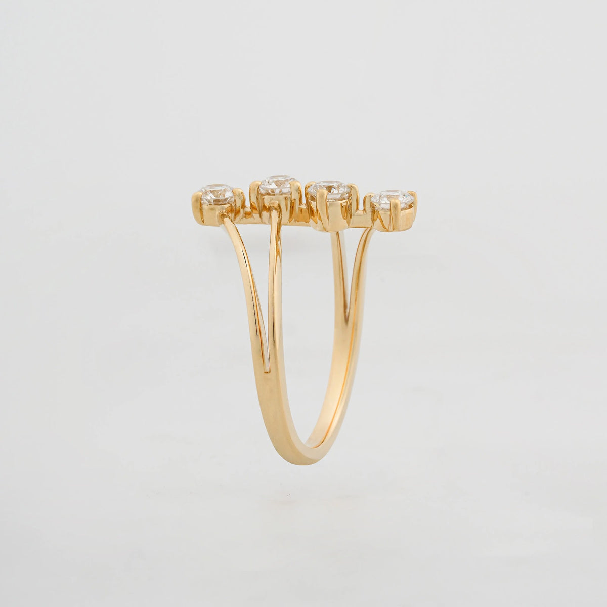 Vector Four-Diamond Open Statement Ring — profile view