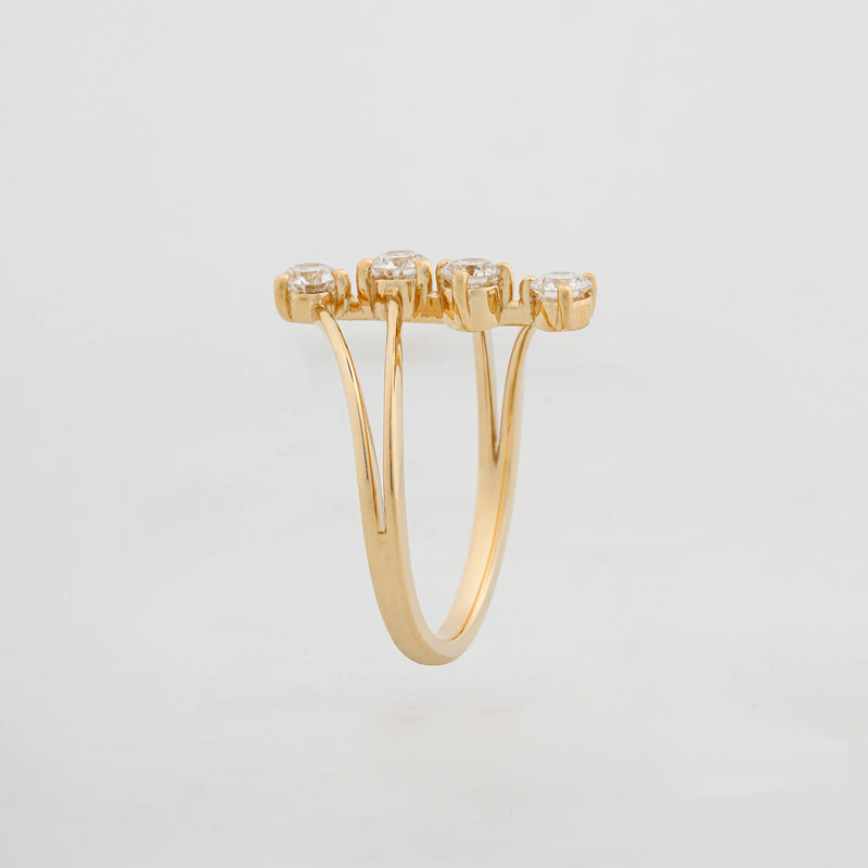 Vector Four-Diamond Open Statement Ring — profile view