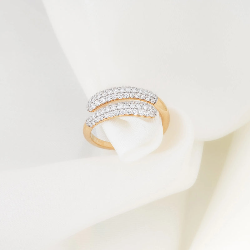 Trivana Triple-Row Pavé Crossover Band — front view