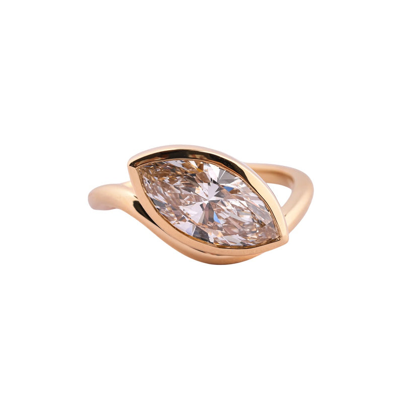Marquise Orbit Sculptural Bezel Ring — view 1