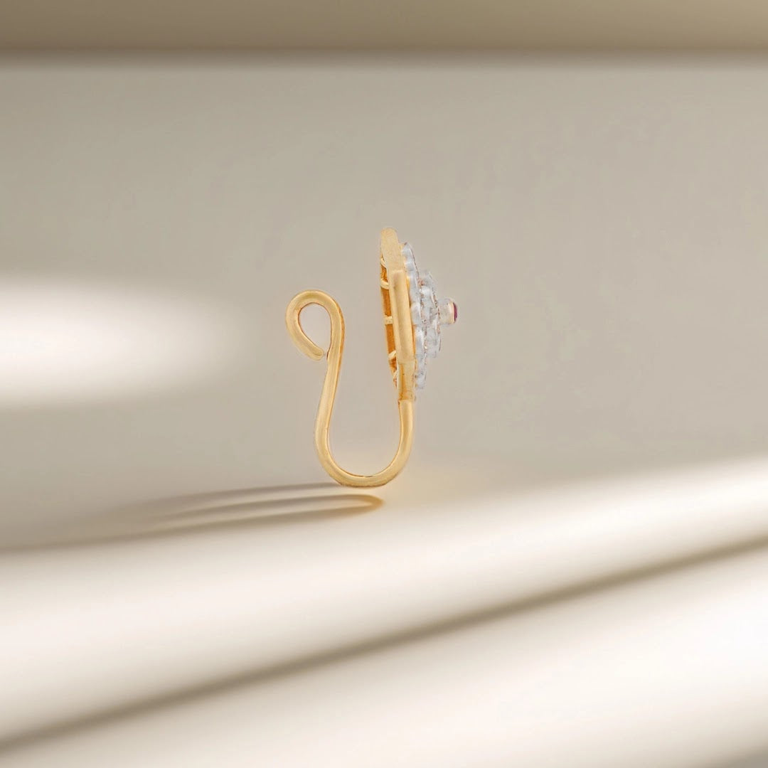 0.09 Ct Round Lab-Grown Diamond with 0.01 Ct Lab-Grown Colourstone Nose Pin — view 2