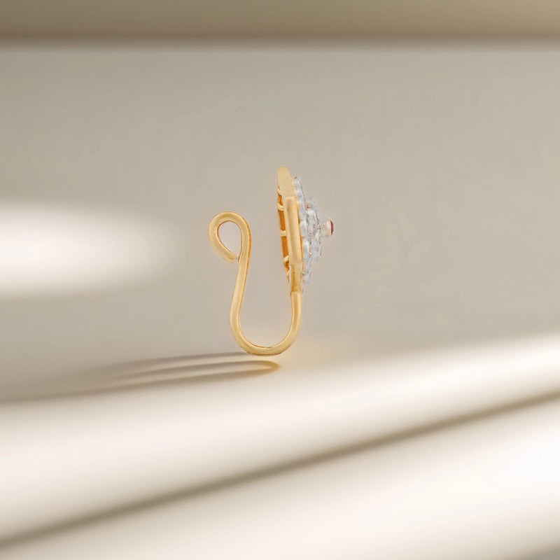 0.09 Ct Round Lab-Grown Diamond with 0.01 Ct Lab-Grown Colourstone Nose Pin — view 2