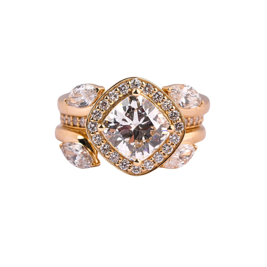 Twin Dew Pear Open Bypass Ring — view 3