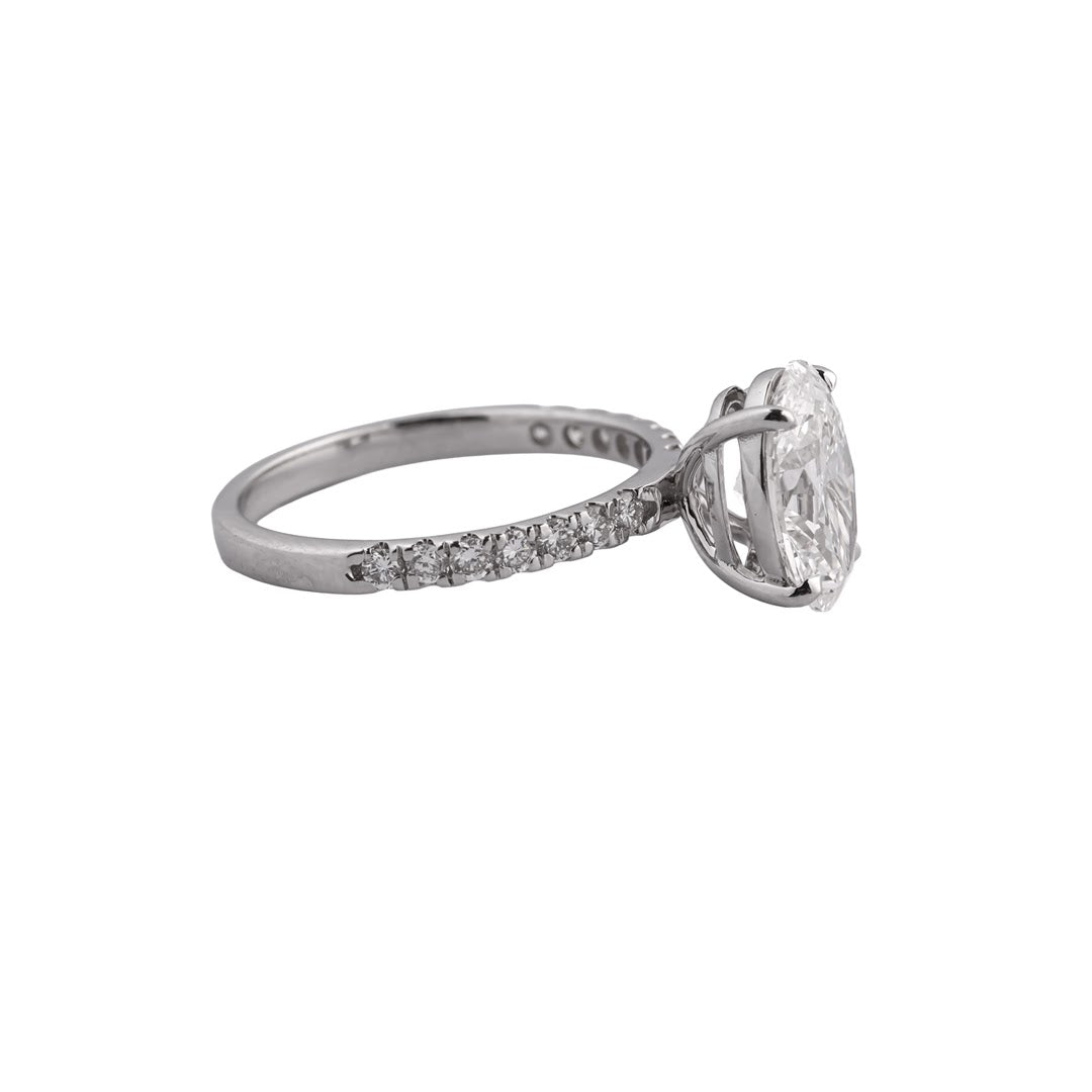 Elysian Oval Pavé Solitaire Ring — view 4