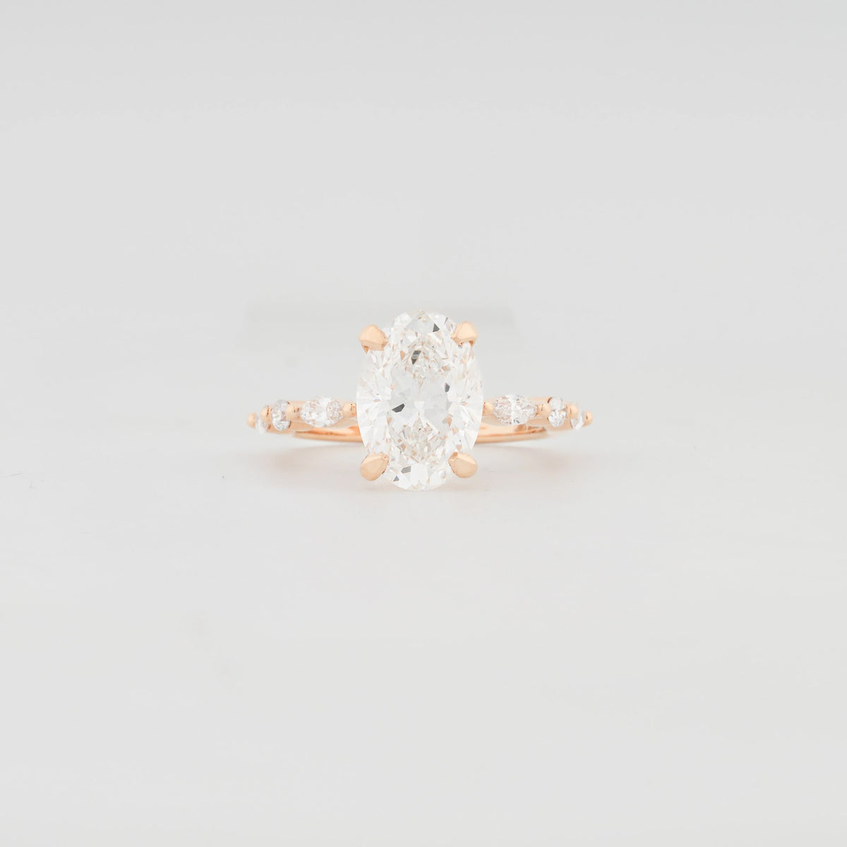 Mira Oval Petal-Side Diamond Ring — front view
