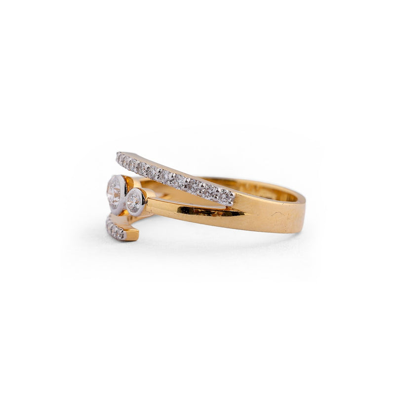 Layered Wrap Lab-Grown Diamond Ring - angled view