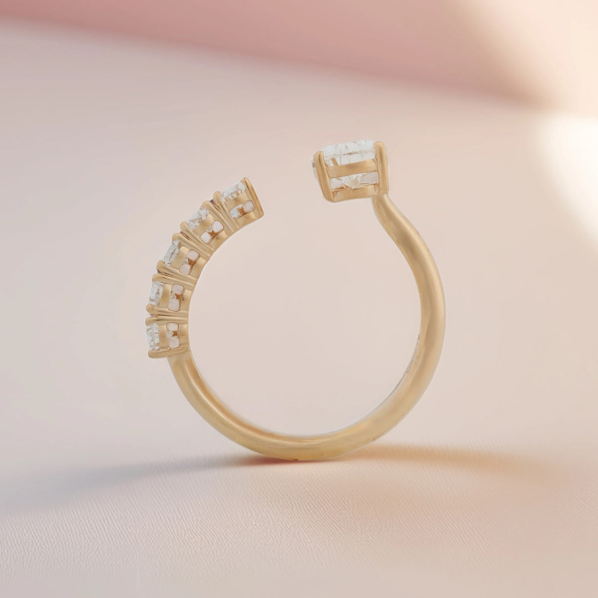 Amorette Heart & Marquise Bypass Ring — profile view