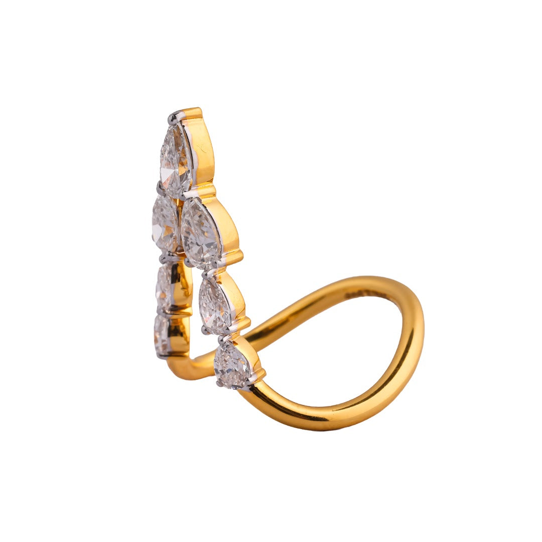 Willow Pear-Leaf Sculptural Cocktail Ring — view 2