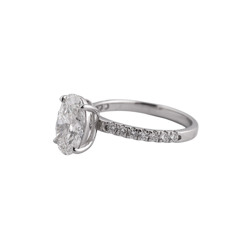 Elysian Oval Pavé Solitaire Ring — view 2