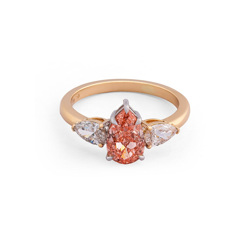 Coralé Pear Trio Three-Stone Ring — view 2