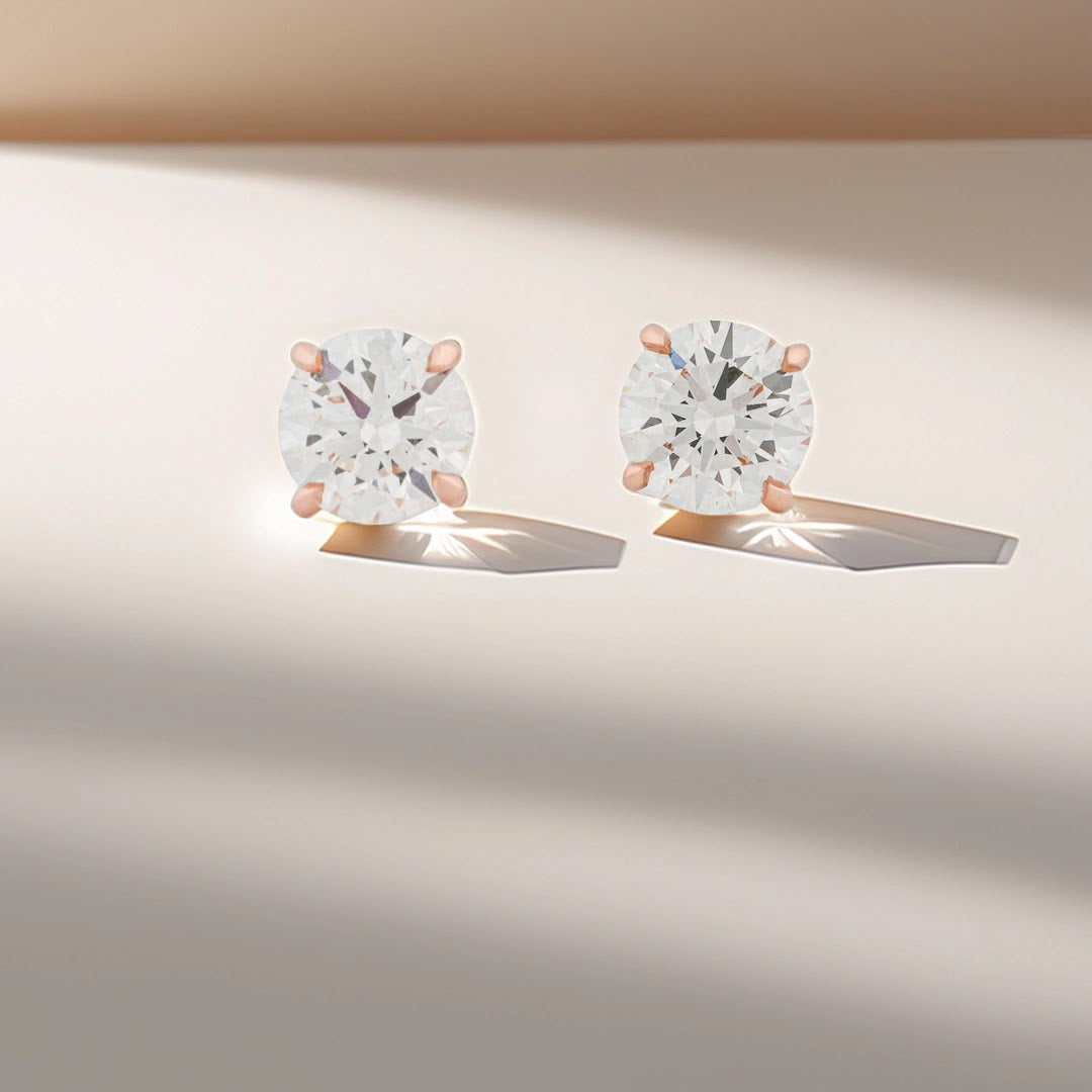 5.13 Ct Round Lab-Grown Diamond Stud Earrings — view 1