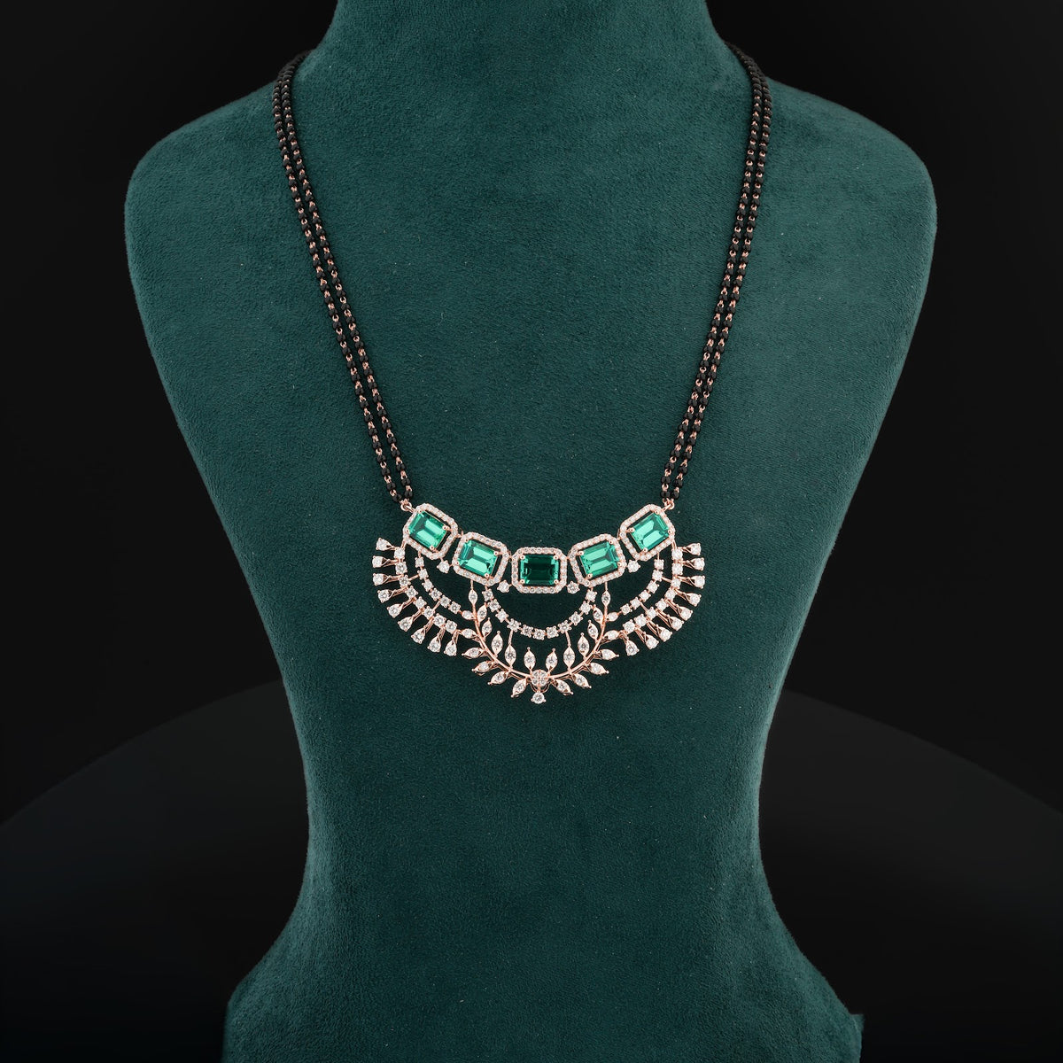 4.74 Carat Lab-Grown Diamond Mangalsutra with Colour Stones for Women - view 1