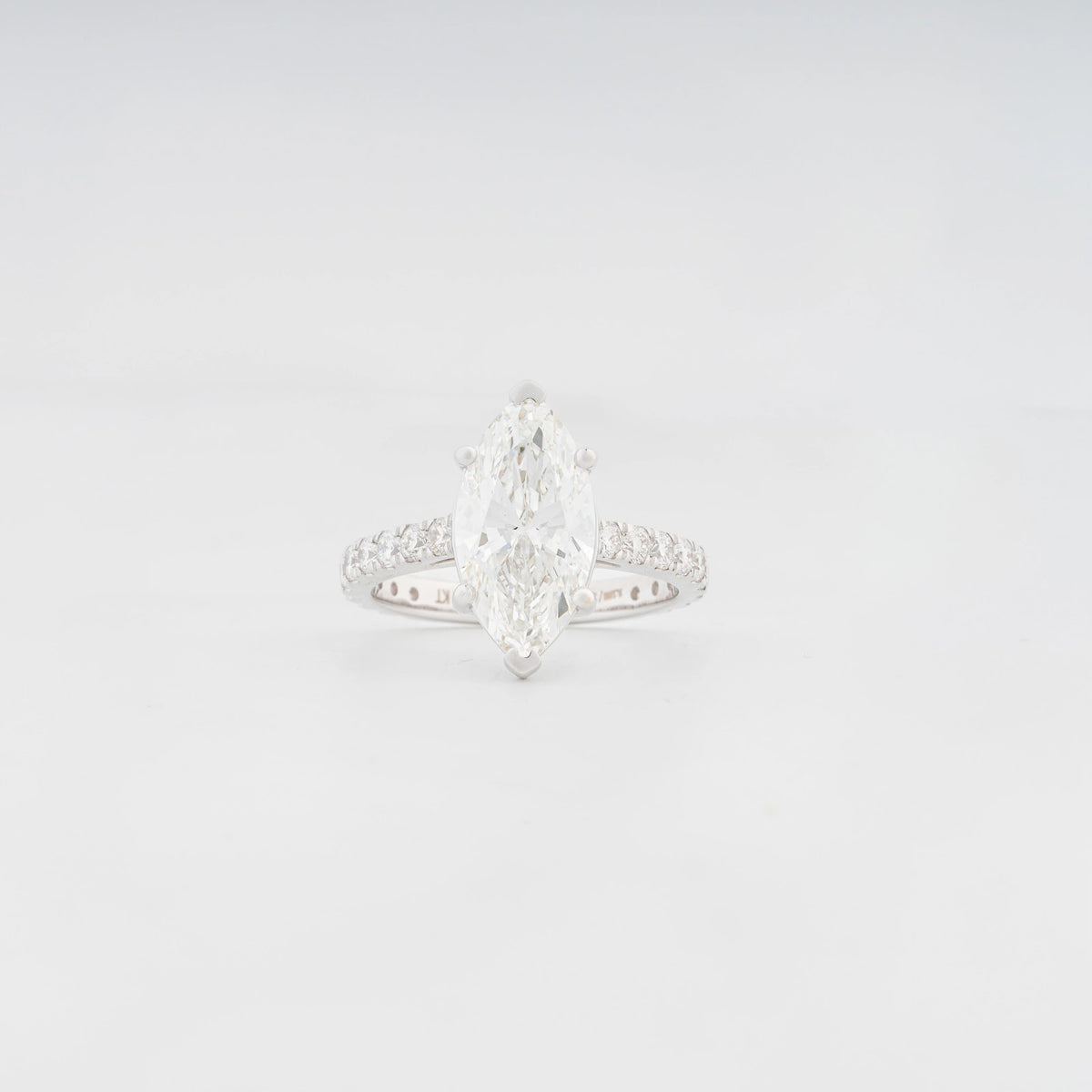 Aurette Pear Hidden-Halo Pavé Ring — top view