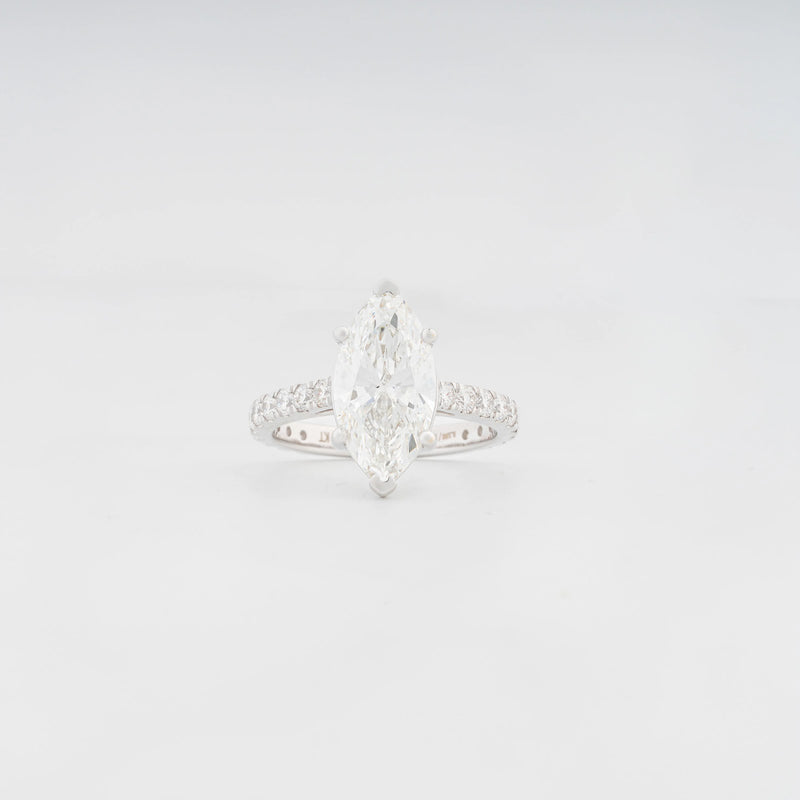 Aurette Pear Hidden-Halo Pavé Ring — top view