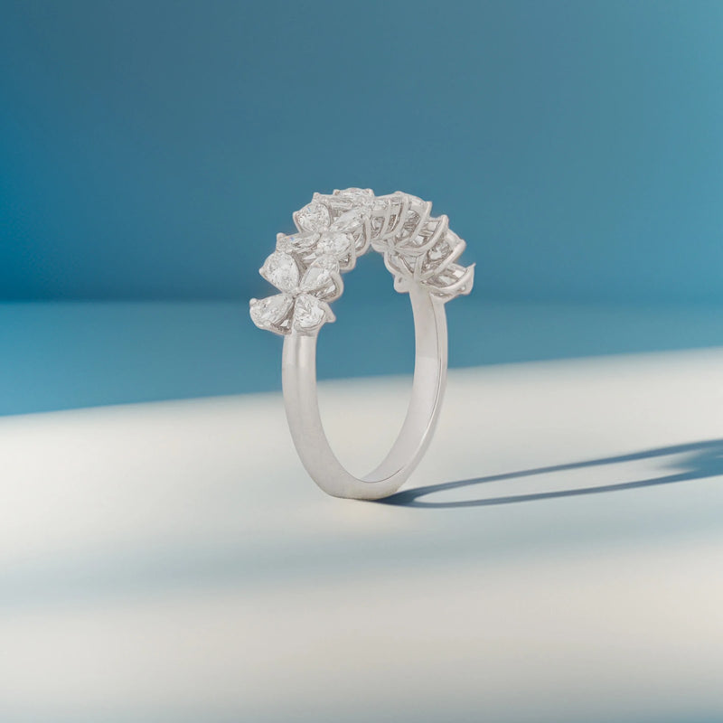 Thalia Marquise Petal Crown Band — profile view