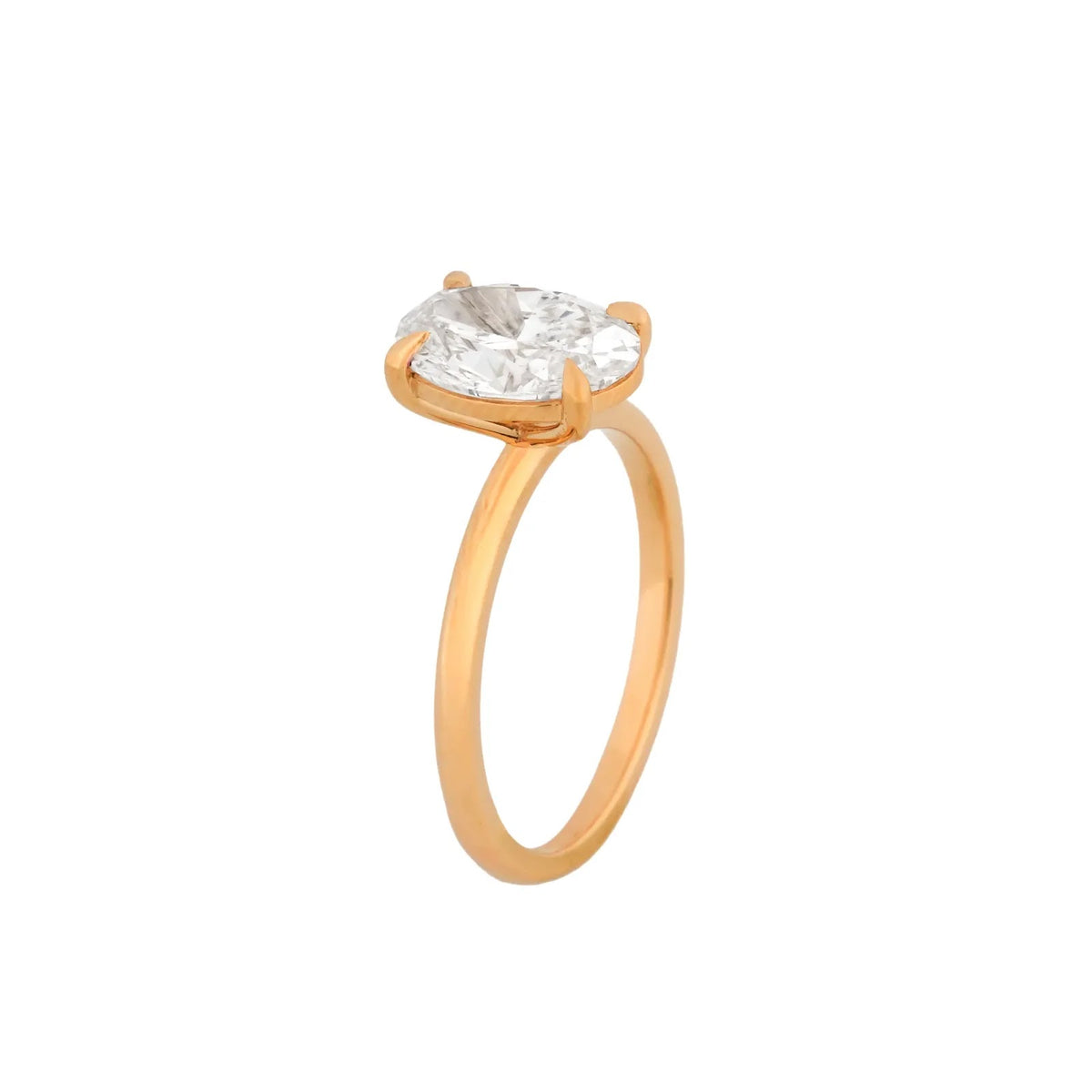 Serena Oval Solitaire Ring — profile view