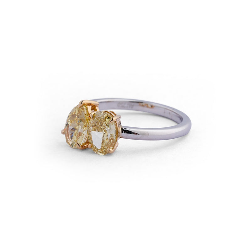 Pear & Oval Toi et Moi Lab-Grown Diamond Ring - angled view