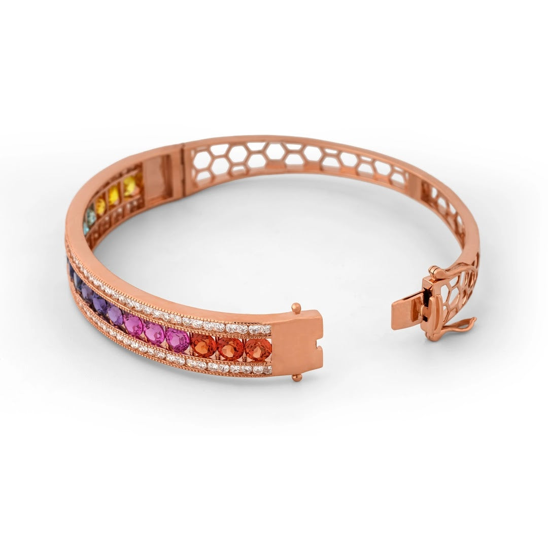 1.69 Carat Lab-Grown Diamond Bracelet with Colour Stones for Women - view 3