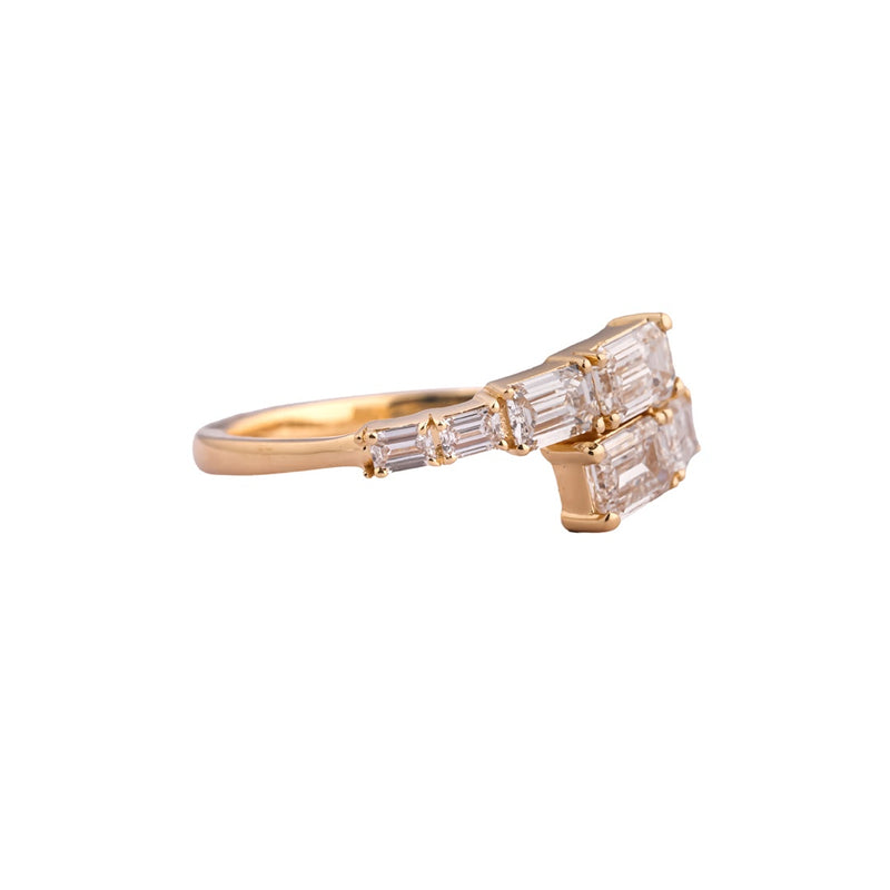 Metro Twin Emerald-Cut Bypass Ring — view 4