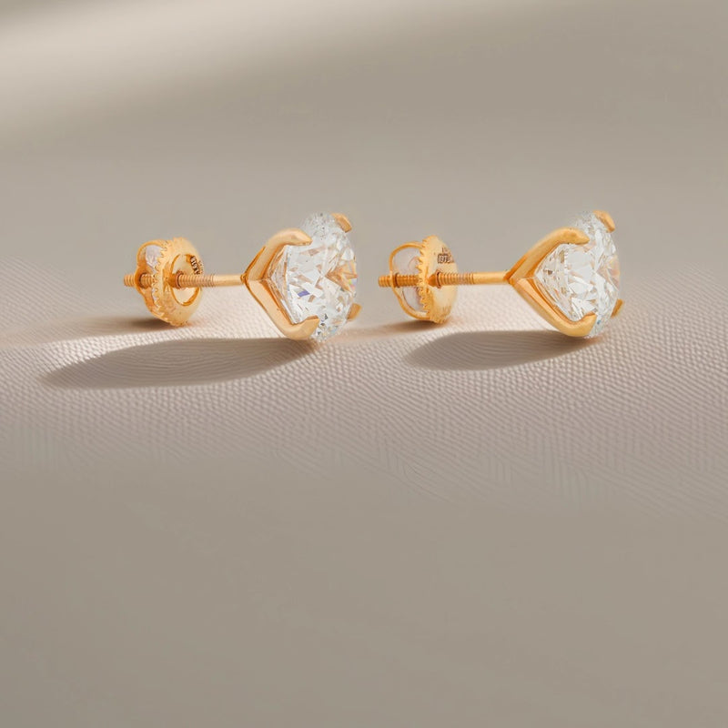 4.93 Ct Round Lab-Grown Diamond Stud Earrings — view 3