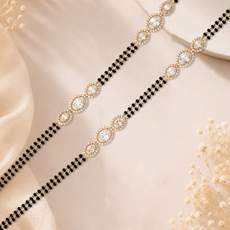 12.78 Carat Lab-Grown Diamond Mangalsutra Chain with Black Beads for Women - view 3