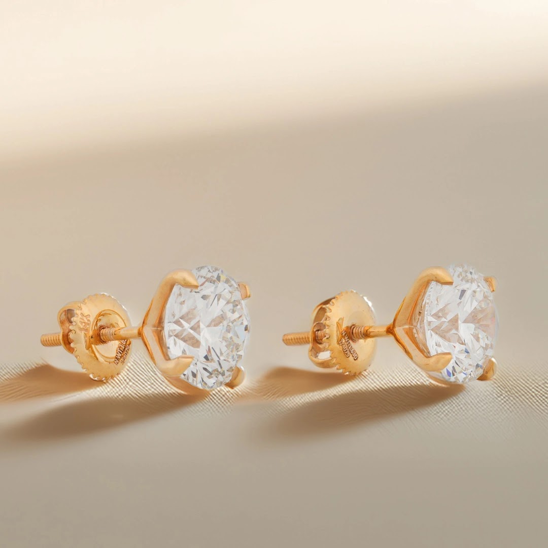 5 Ct Round Lab-Grown Diamond Stud Earrings — view 2