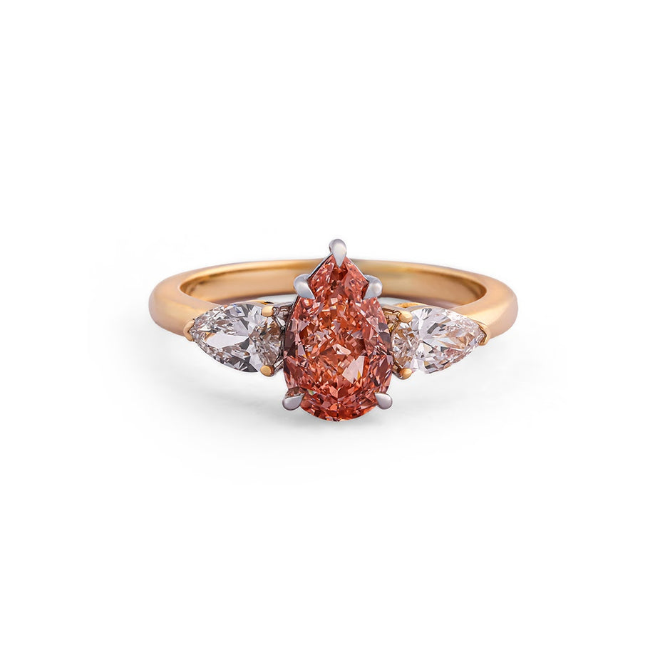Coralé Pear Trio Three-Stone Ring — view 1