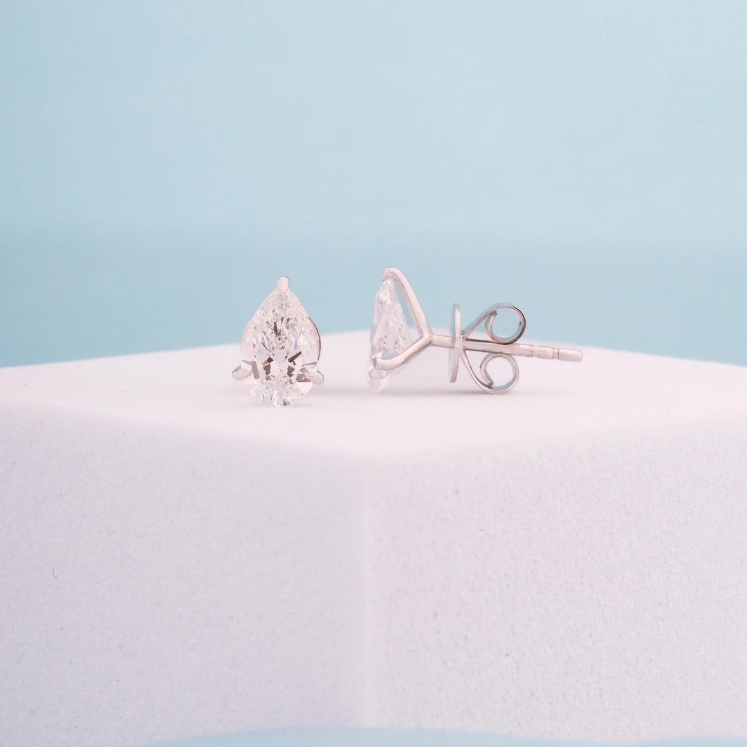 1.59 Ct Fancy-Cut Lab-Grown Diamond Earrings — view 1