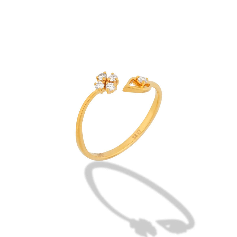 Fleur Duo Open Diamond Ring — profile view
