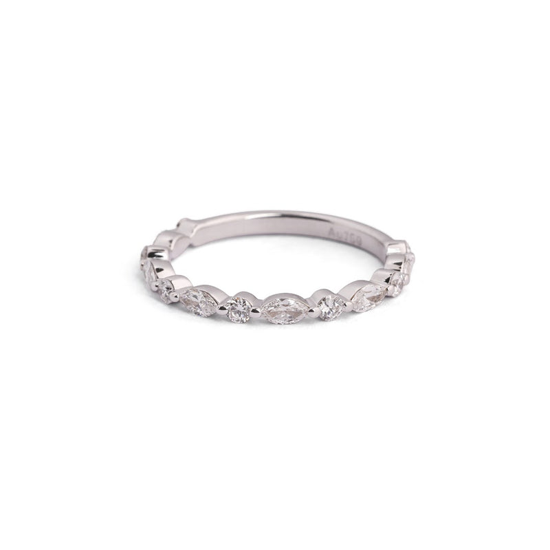 Oval Contour Lab-Grown Diamond Ring Set - front view
