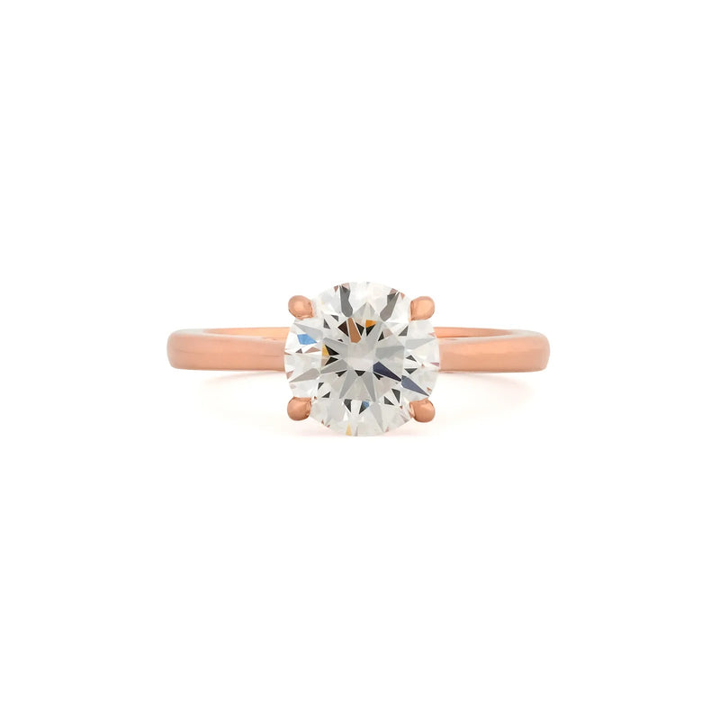 Elara Round Cross-Gallery Solitaire Ring — front view